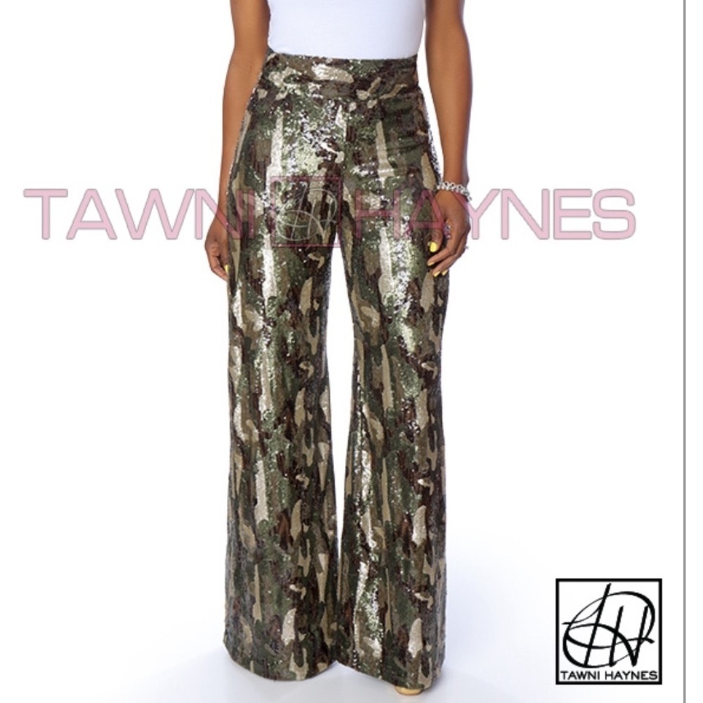 Tawni Haynes Camo Sequine  pants. Very unique and beautiful.Never worn, NO TAG
